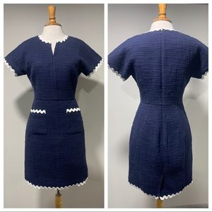 JCrew navy dress with Rickrack size 2 Perfect